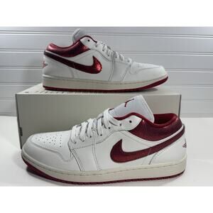 Nike Air Jordan 1 Low SE Shoes "Cracked Ruby" Sail Red HJ9338-106 Womens 12.0